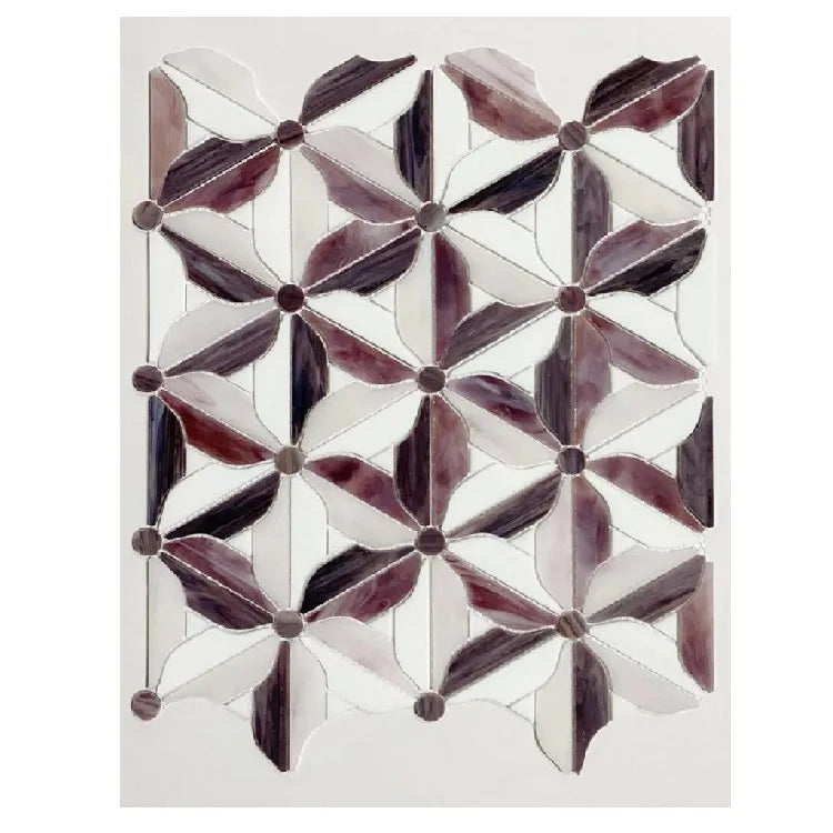 Mosaics Modern Scandinavian B&B Living Room Balcony Bathroom Kitchen Wall and Floor Glass Tiles Look Like Natural Marble Mosaic - Daisan Mart