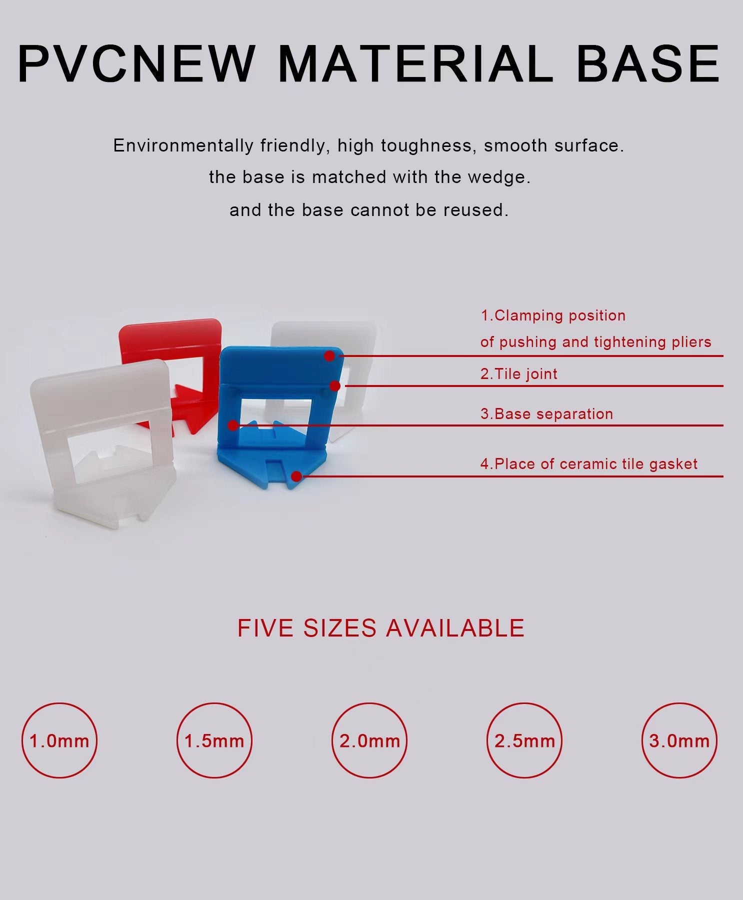 5mm ceramic floor tile leveling clamp system 