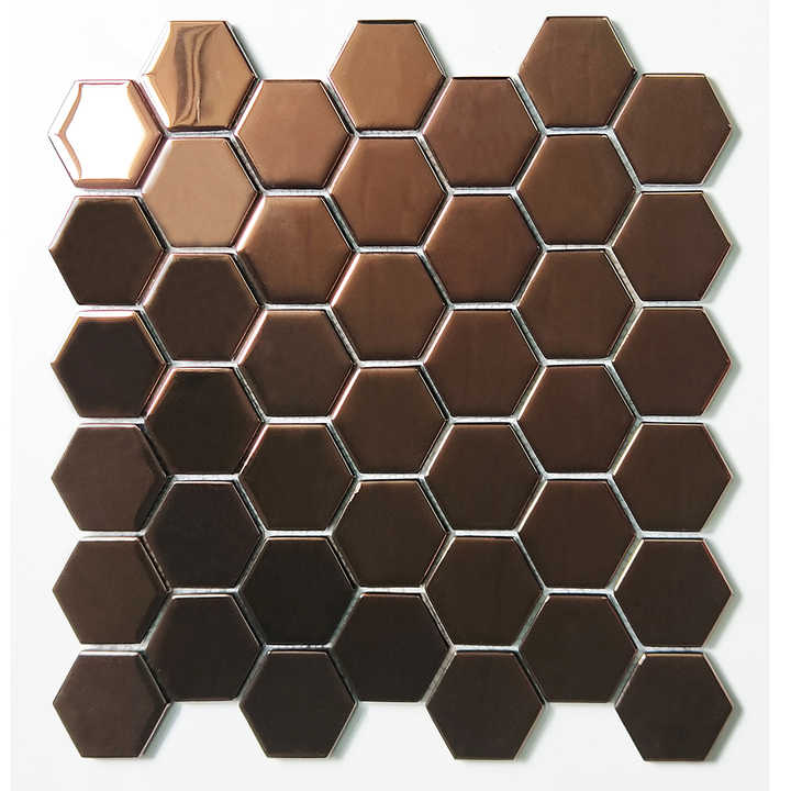Bronze And Rose Gold Glass Mosaic Tiles For Walls