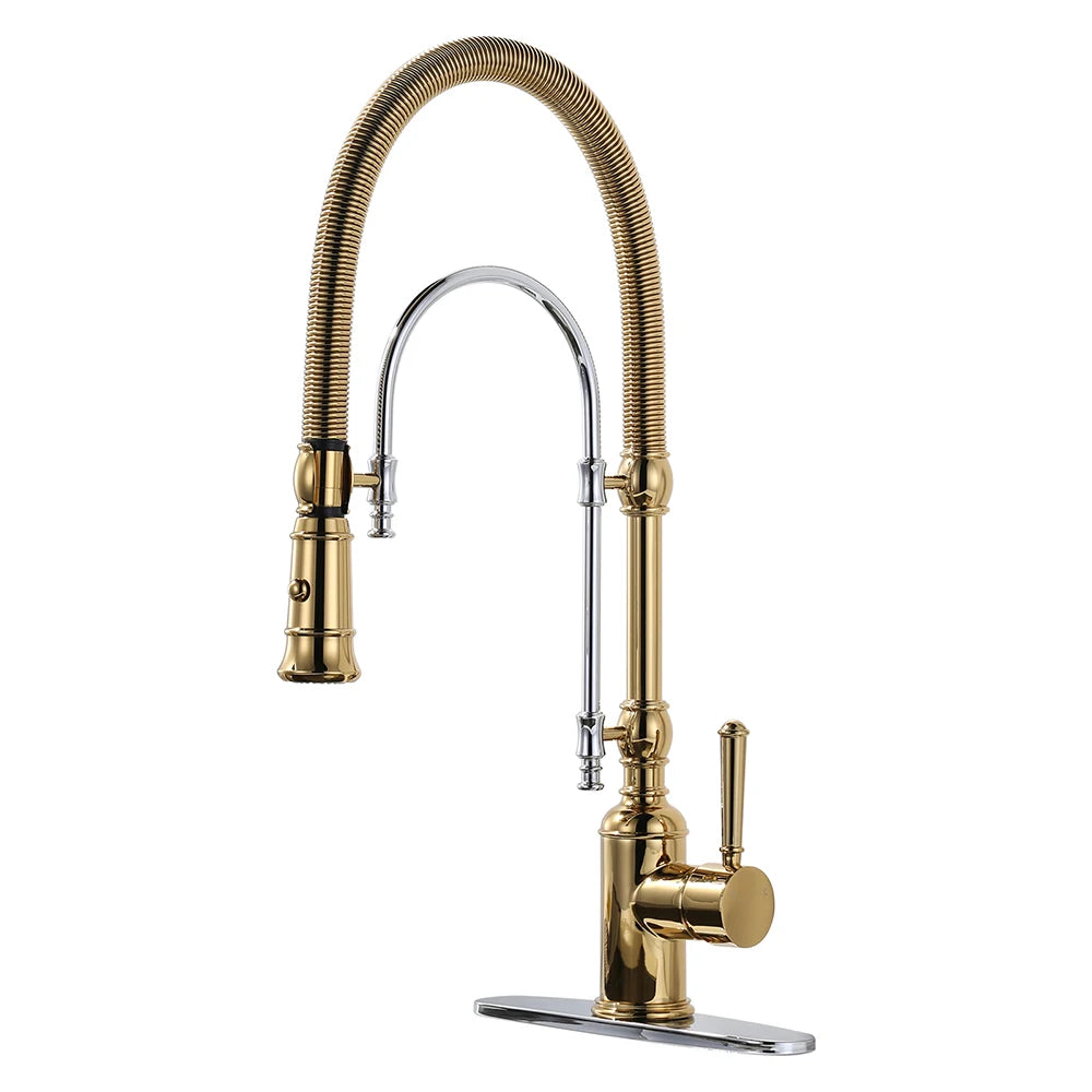 Vòi Chậu Bếp Đầu Rút Cổ Ngỗng Mạ Chrome