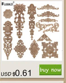 Wood Mouldings Wood Carving Door Onlay Wood Applique Wood Decal Antique Retro Modern Long Leaves Wooden Cabinet Furniture Corner