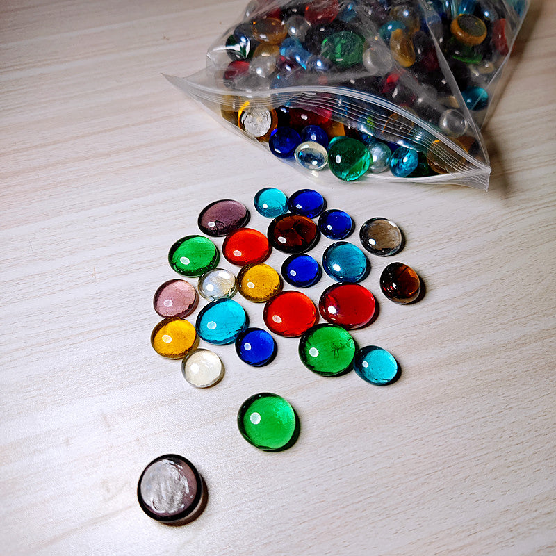 DIY Multicolored Round Glass Mosaic Beads 100g