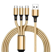3 in 1 Durable Nylon Multi-Function Charging Cable 1.2M