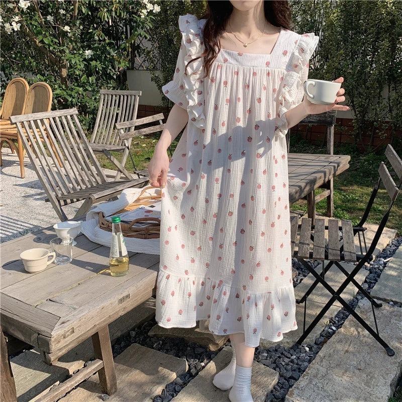 Cute Women's Short Sleeve Pajamas Summer Home Wear