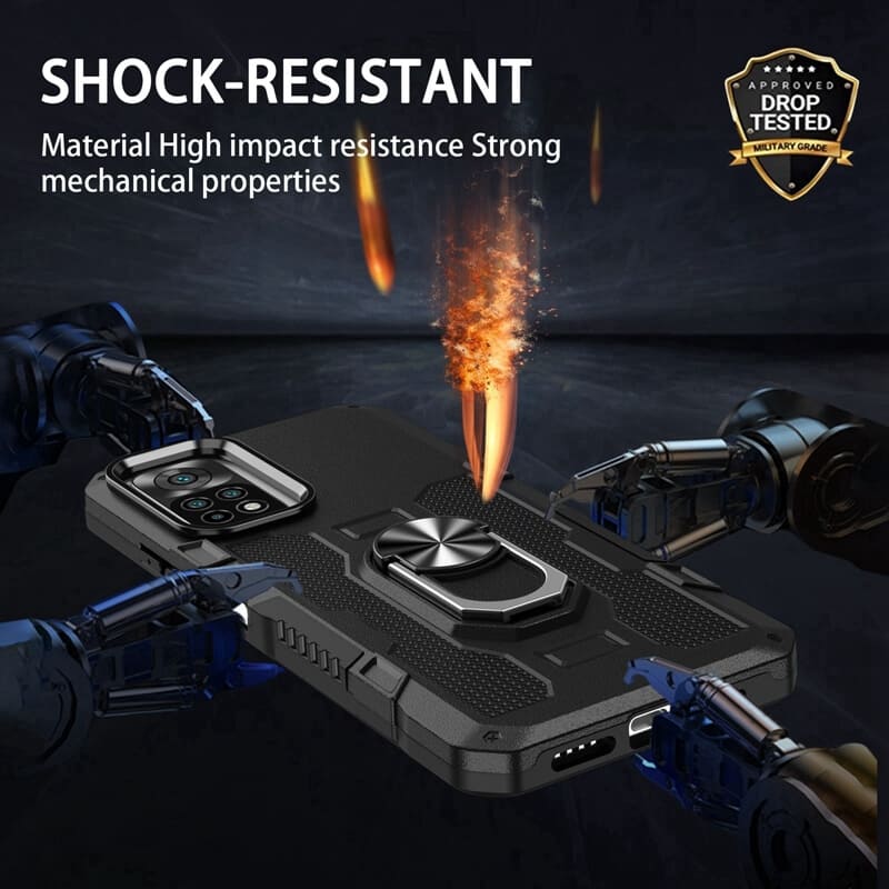 Mobile Phone Accessories Armor Shockproof Case with Camera Ring Holder for iPhone 14 13 15 12 Pro Max 