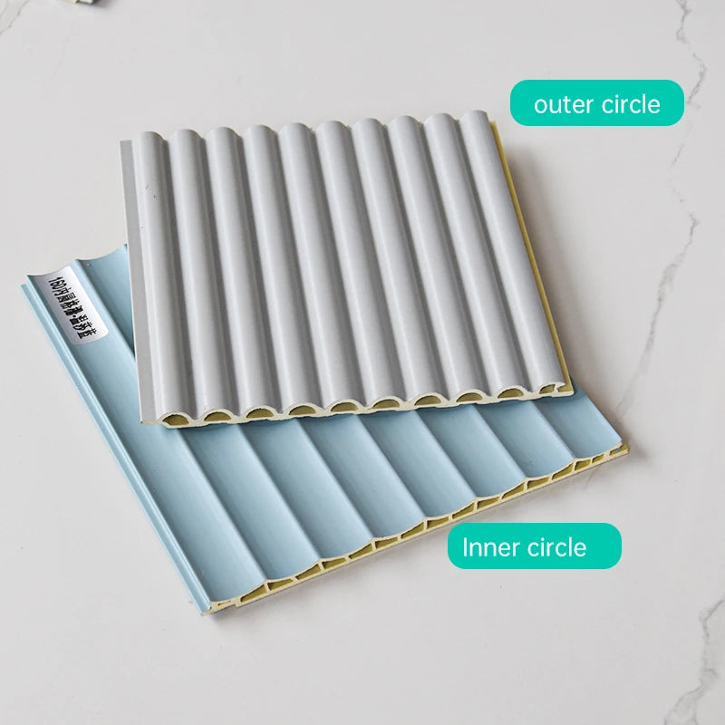 3D Curved Wood Plastic Wall Panels Moisture Resistant Sample