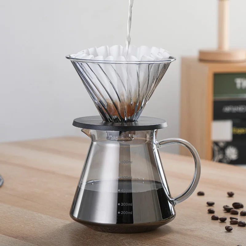 Bình Pha Cà Phê Thủy Tinh Chịu Nhiệt 600ml Mới