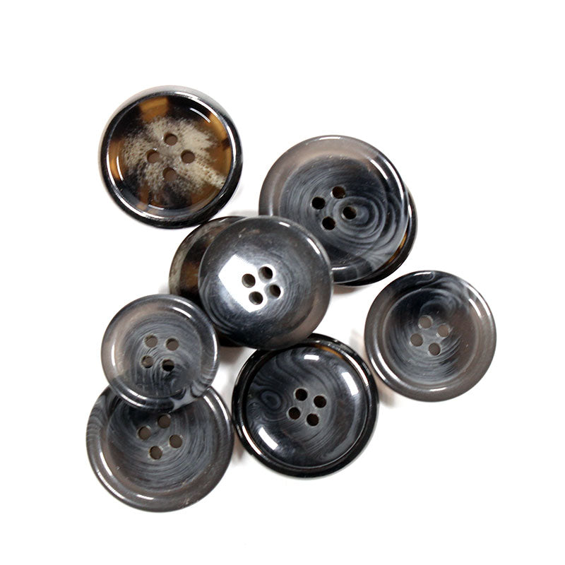 Cúc áo nhựa resin urea giả sừng thủ công 4 lỗ tùy chỉnh bán sỉ dùng cho áo khoác nam, trang phục mùa hè, áo thun, đồ bơi - Daisan Mart