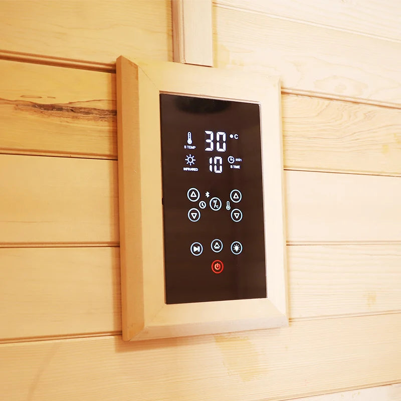 HELIUS Outdoor Barrel Sauna Solid Wood Red Cedar Outdoor Sauna 4 People Outdoor Steam Sauna