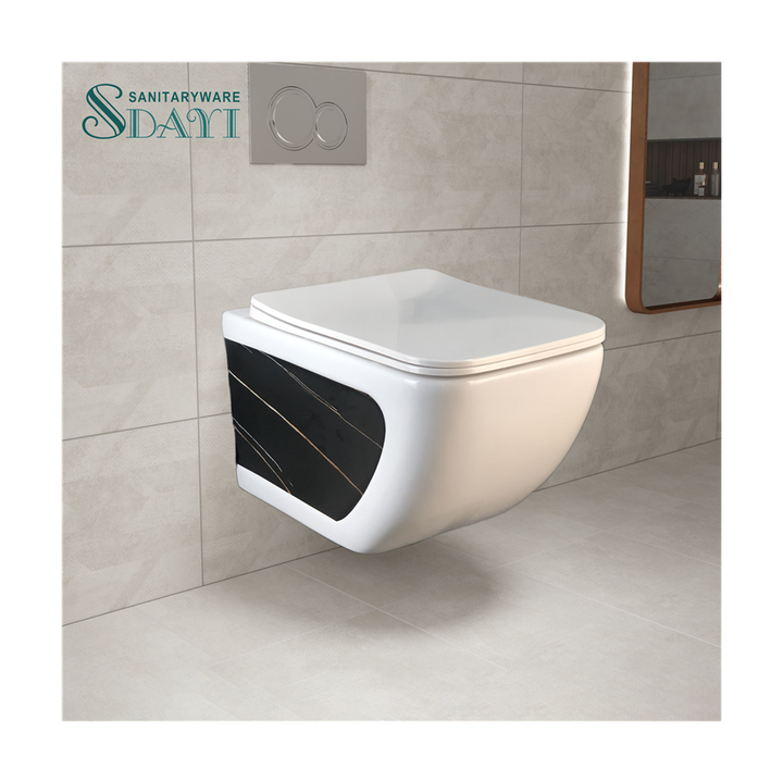SDAYI Modern sanitary equipment Wall mounted toilet for family bathroom Ceramic wall hung toilet 
