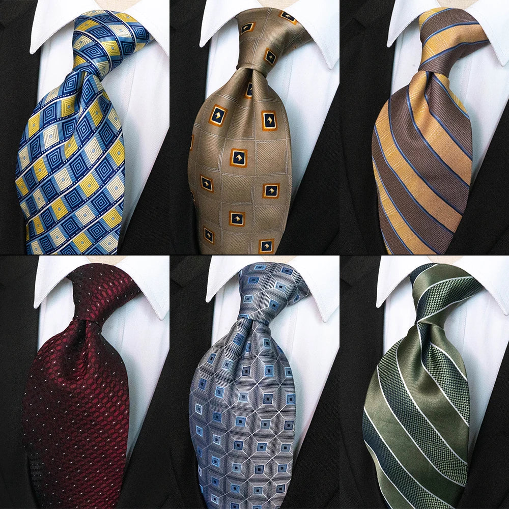 Cà vạt lụa nam họa tiết caro cổ điển thủ công