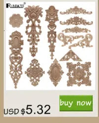 Wood Mouldings Wood Carving Door Onlay Wood Applique Wood Decal Antique Retro Modern Long Leaves Wooden Cabinet Furniture Corner