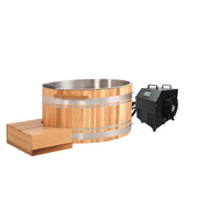 HELIUS Red Cedar Wooden Ice Bath Recovery Ice Bath Cold Plunge Chiller with Black Insulation Cover