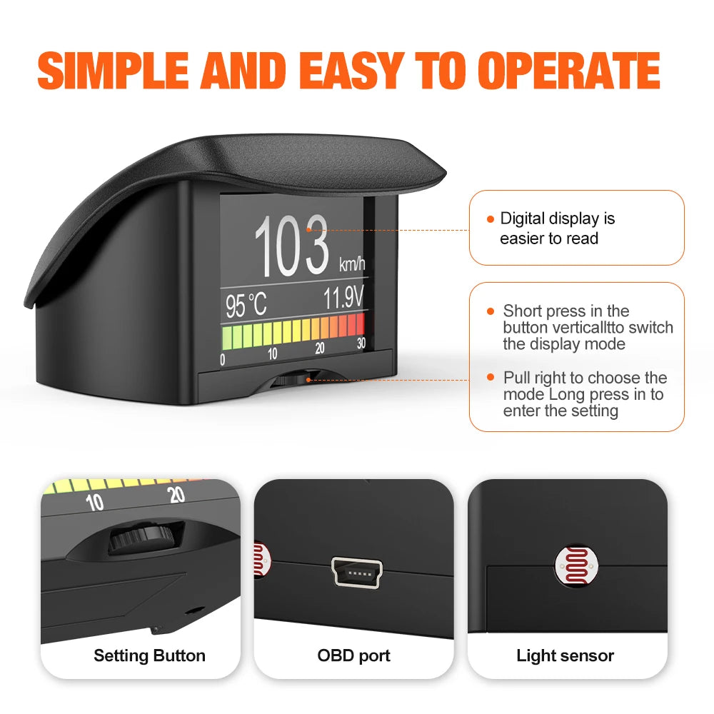 ANCEL A202 On-board Computer Car Digital Computer Display Speed Fuel Consumption Temperature Gauge OBD2 Automobile Scanner - Daisan Mart