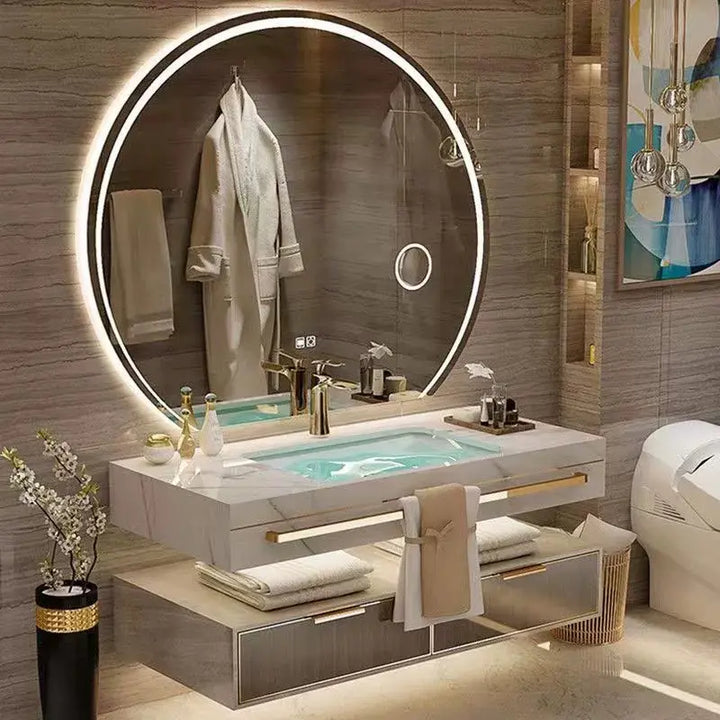 Modern Smart Mirror Smart Cabinet Bathroom Cabinet Mirror Combined Toilet Wash Basin Customizable Sink 