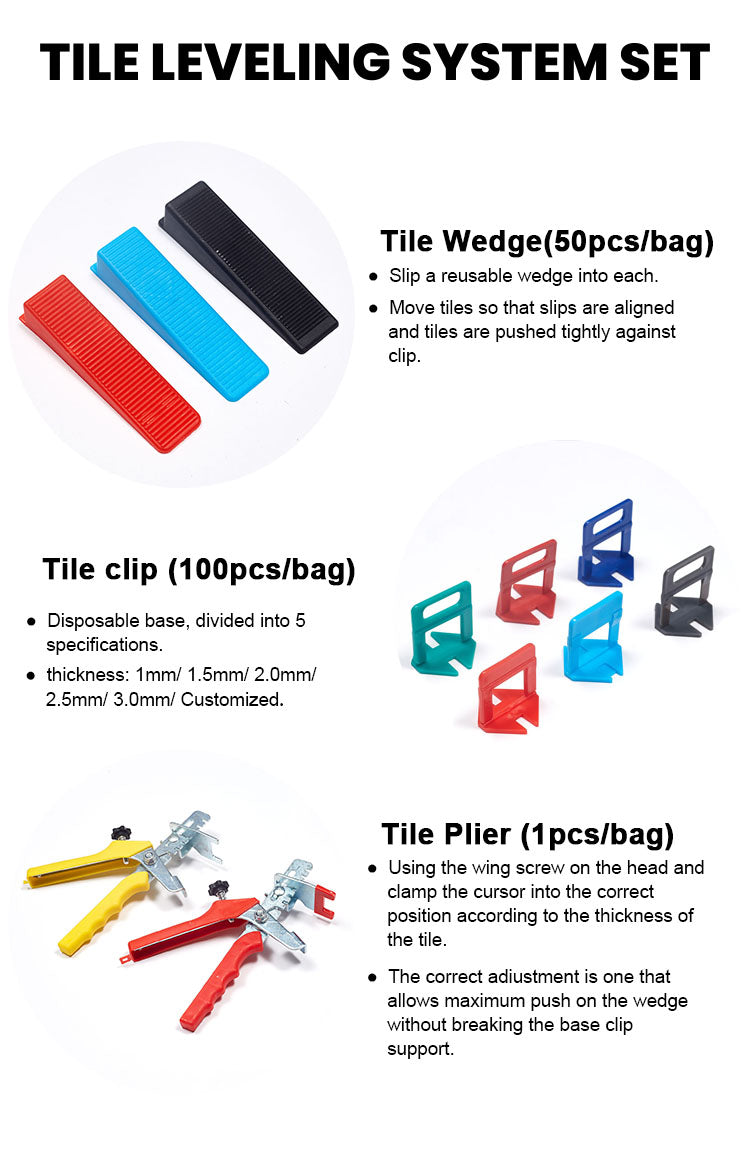 5mm ceramic floor tile leveling clamp system 
