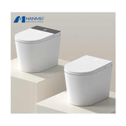 High quality 520mm short rimless one-piece ceramic toilet, flushable 