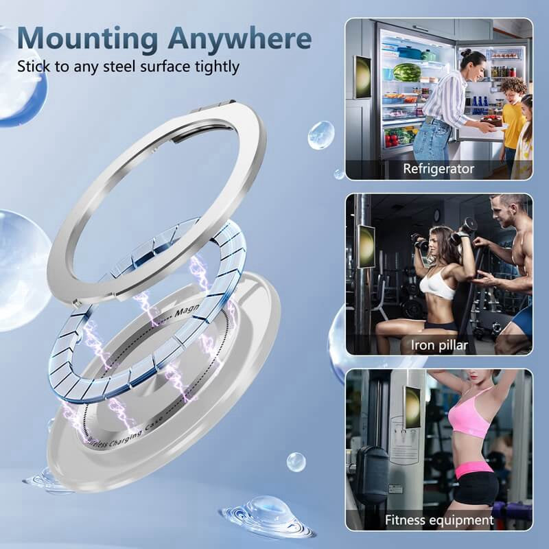 TPU+PC Magnetic Transparent Shockproof Phone Case with Stand, Mobile Phone Protection for Samsung S25 S24 S23 S22 S21 