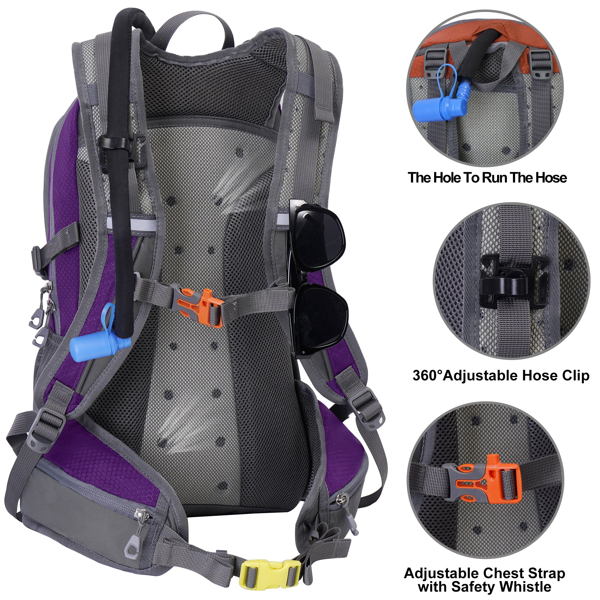 Men Women Fashion 20L Waterproof Hydration Backpack Good Quality Outdoor Hiking Gear with Raincoat