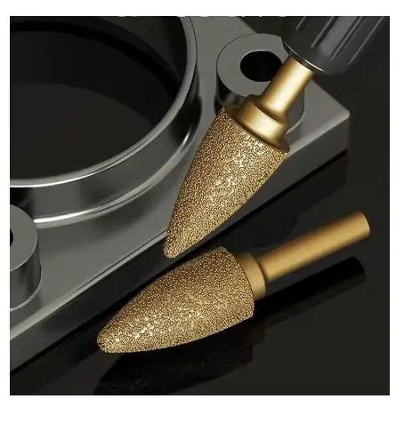 6mm Round Shank Vacuum Brazed Diamond Burr Grinding Head Rotary File for Stone