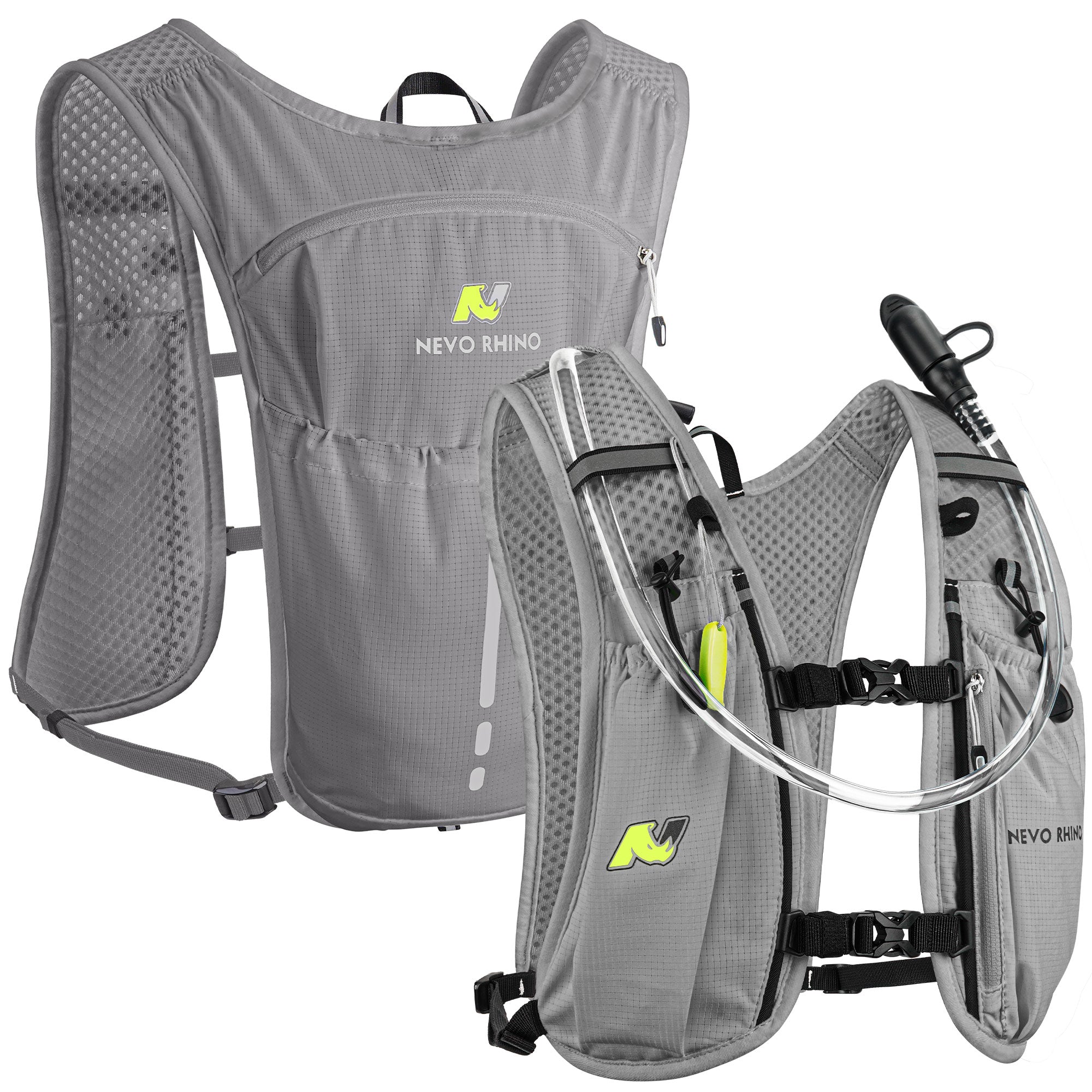 Lightweight insulated nylon running vest, compatible with 1.5L hydration bladder, for cycling and outdoor backpacking adventures 