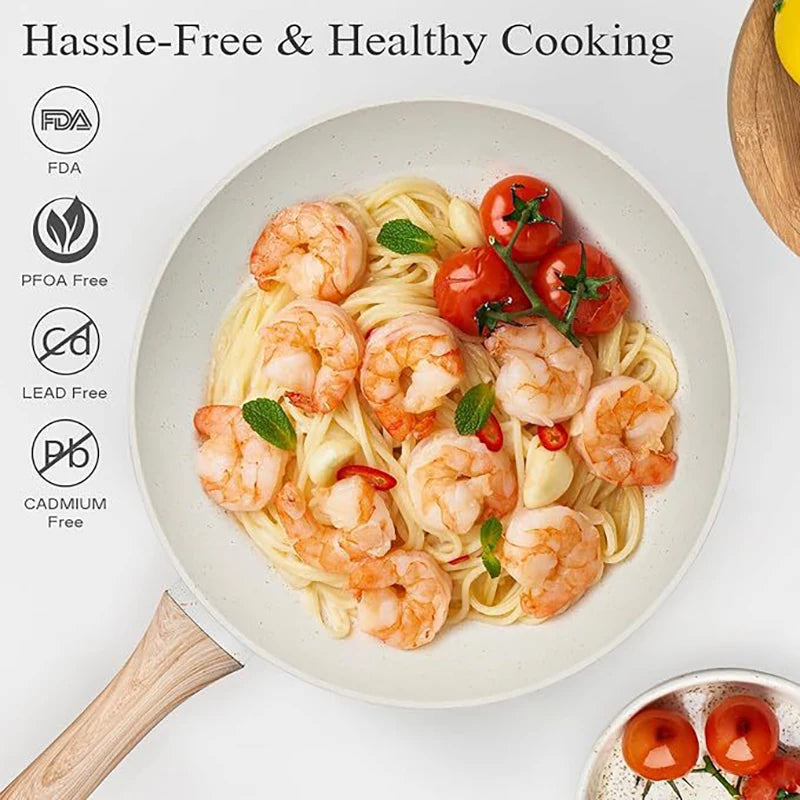 Bộ Nồi Chảo Chống Dính 12 Món Kèm Dụng Cụ Silicone