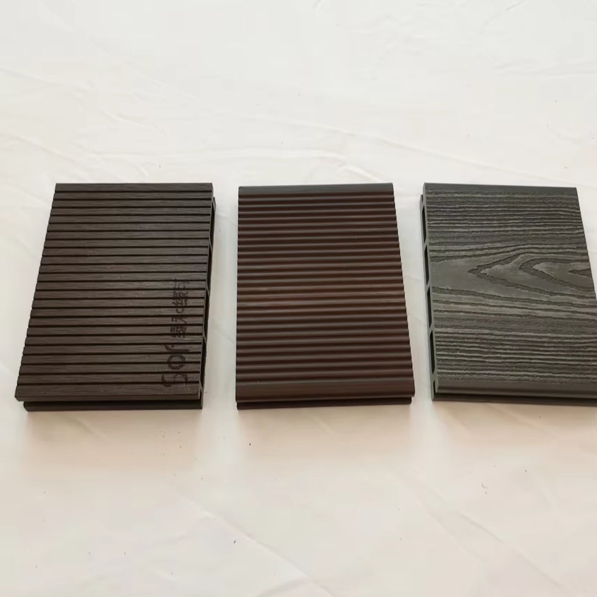 WPC embossed outdoor flooring, composite wood plastic floor panels 