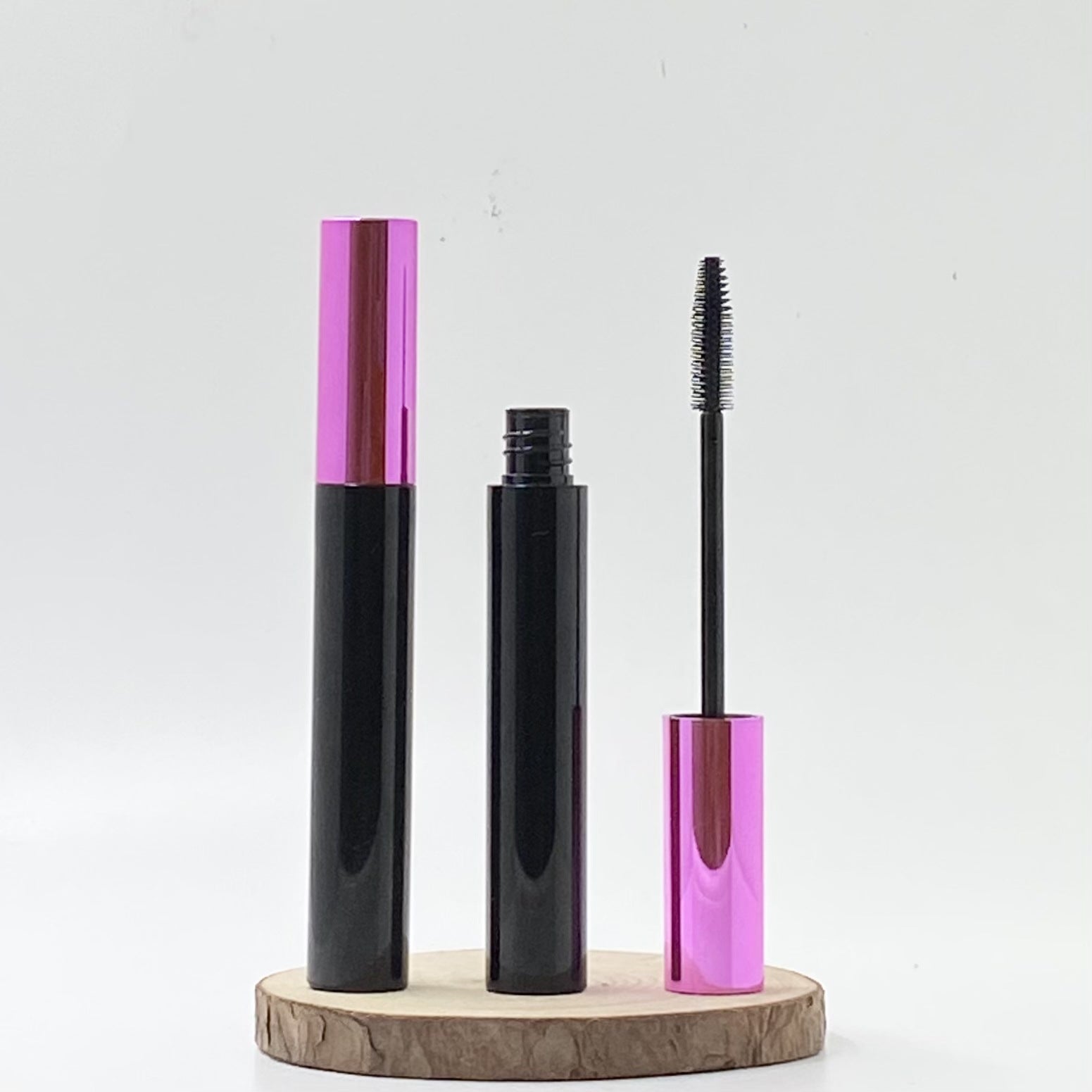 10ml black and yellow empty plastic round tube, hot stamping custom logo, mascara container 