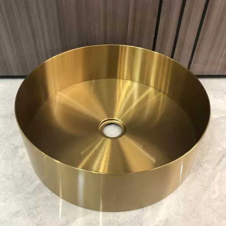 SUS304 stainless steel sink in gold color for bathroom 