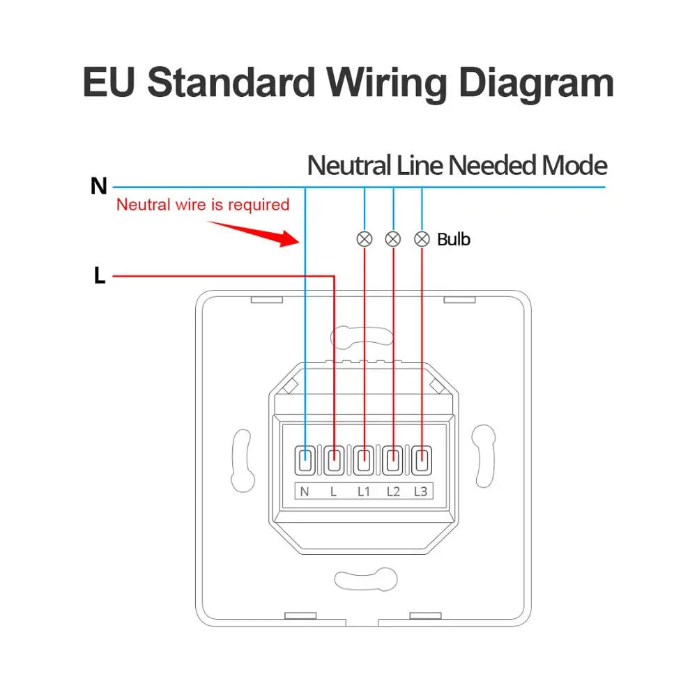 RSH Tuya Wifi Smart Switch EU Touch 1/2/3 Buttons