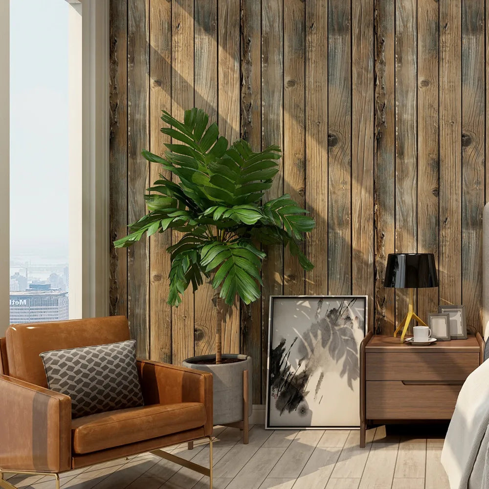 Retro Faux Wood Grain Peel And Stick Wallpaper Self-adhesive Wood Plank Wallpaper Roll Removable Vinyl Wall Covering For Restaur - Daisan Mart