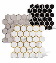 Hexagonal aluminum-plastic panels for wall decoration and natural stone floor tiles, waterproof 
