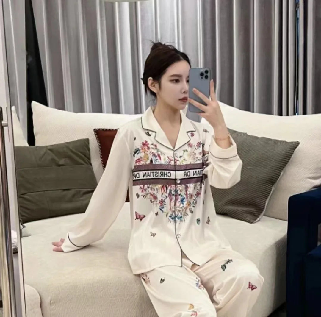 SAMWESTART Spring Cool Silk Women's Pajamas Set