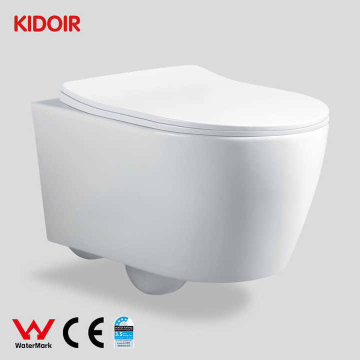 WaterMark Middle East High Quality One Piece Porcelain Toilet, Modern Wall Hung Toilet with Flush and Rear Flush Function 