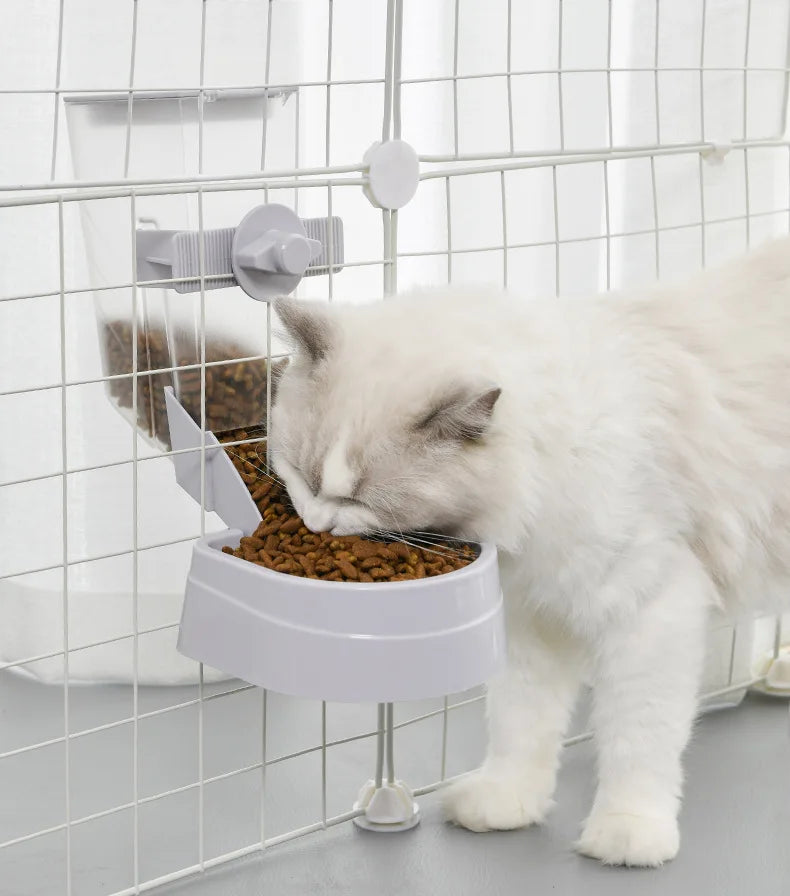 Automatic Pet Feeder Cage Hanging Bowl Water Bottle Food Container Dispenser For Puppy Cats Rabbit Birds Pet Feeding Product - Daisan Mart
