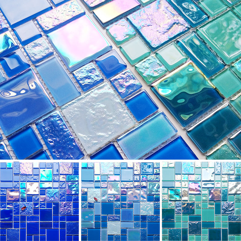 4mm glossy modern design glass mosaic tiles for interior wall decoration 
