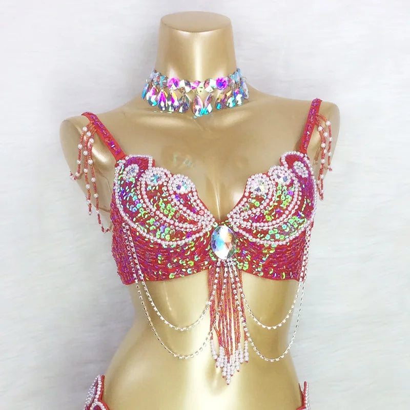 Áo Bra Múa Bụng Đính Hạt Sequin Gợi Cảm Sân Khấu - Daisan Mart