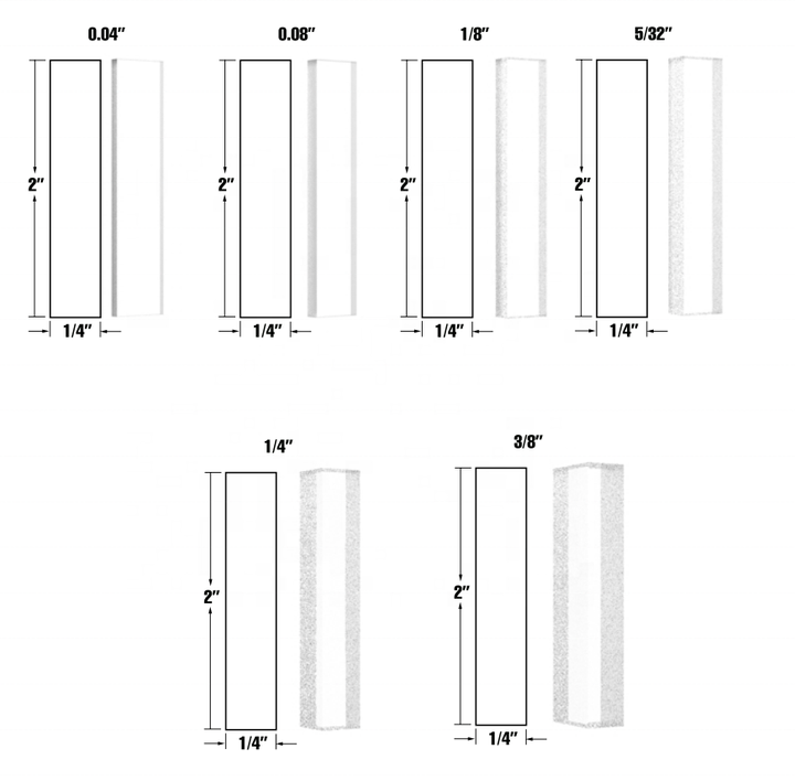 Khối cài đặt bằng nhựa trong suốt FHC 0,040&quot; 1mm chất lượng cao với sáu độ dày khác nhau