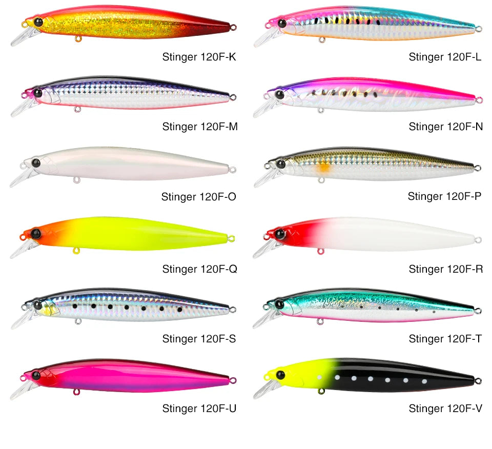 TSURINOYA 120F Ultra-long Casting Floating Minnow Saltwater Fishing Lure STINGER 120mm 19g Range 30-100cm Artificial Hard Baits