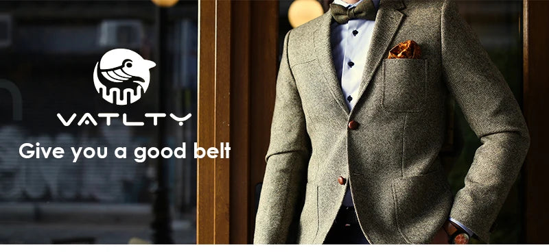 VATLTY Men's Cowhide Belt with Automatic Buckle 30mm High Quality