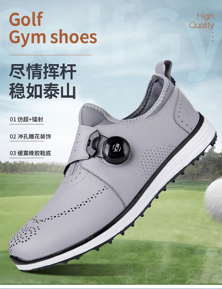 Giày Golf Nam Da Mềm Thoáng Khí Đi Bộ Mùa Hè