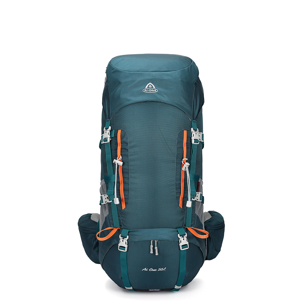 AIONE 50L Backpack for Hiking, Camping, Backpacking, for Women and Men, with Raincoat 
