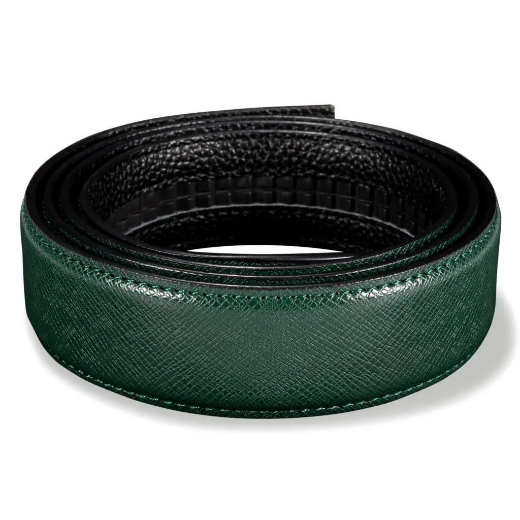 Men's Classy Blue Leather Belt, Automatic Buckle