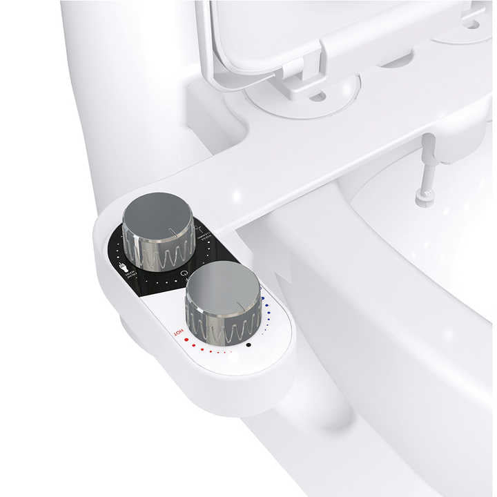 Retractable Self Cleaning Nozzle Non-electric bidet spray attachment for household toilet Hot and cold water feature Made of plastic 