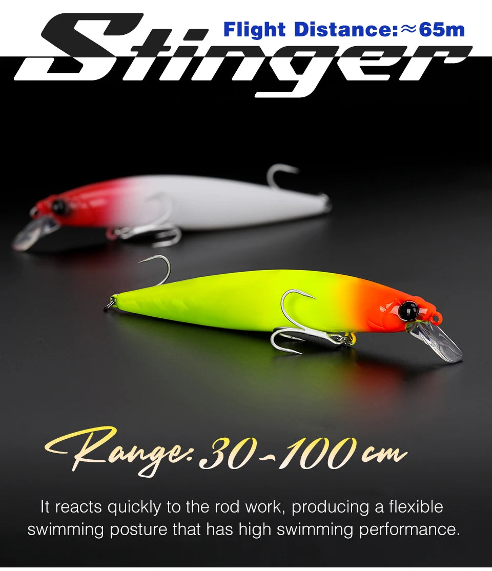 TSURINOYA 120F Ultra-long Casting Floating Minnow Saltwater Fishing Lure STINGER 120mm 19g Range 30-100cm Artificial Hard Baits