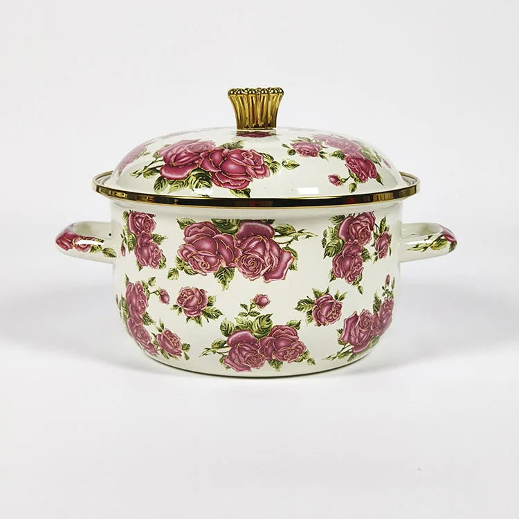 Set of 4 High-Quality Enamel Pots - For Family Kitchens