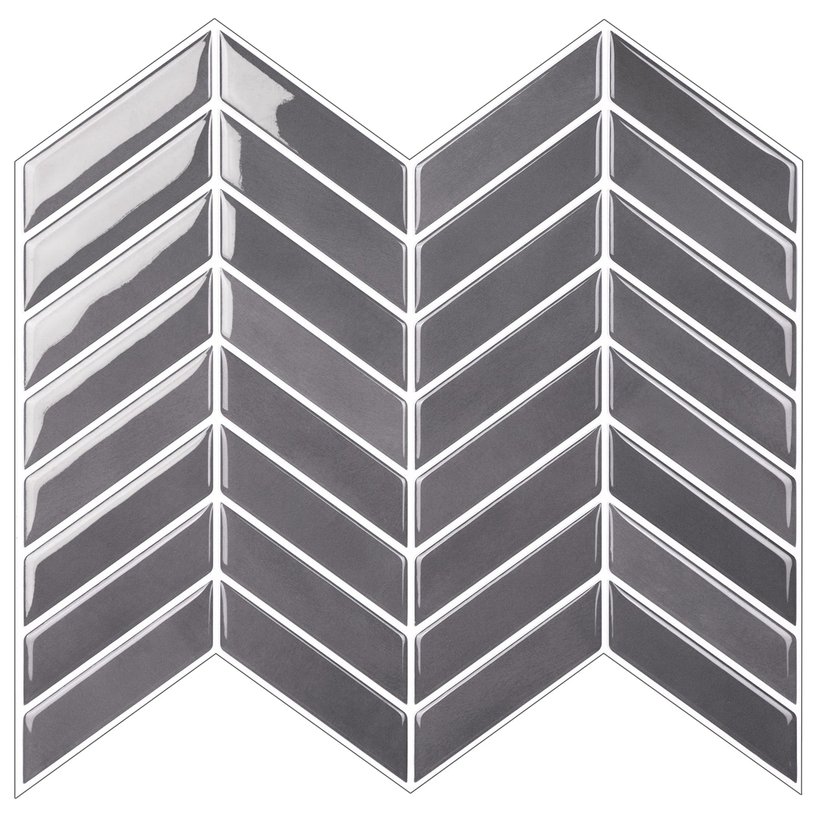 3D Black Herringbone Pattern Wall Sticker for Kitchen/Bathroom