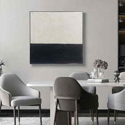 JZ Home Decor 3D abstract painting frame texture hand painted black and white oil painting canvas wall art 