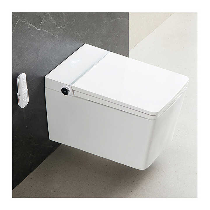 Smart square ceramic smart color fashion sanitary ware wall mounted smart automatic toilet 