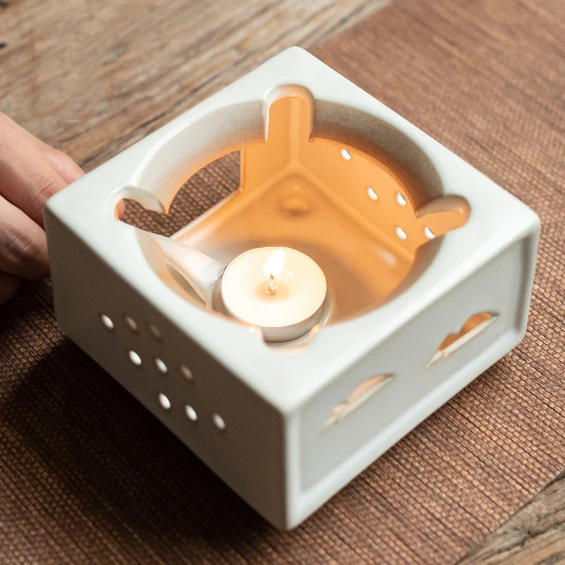 Bình Trà Gốm Nhật Thủ Công Kèm Đế Hâm Nến